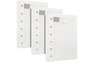 GOIYZTTR A7 Recharge Ligné Papier pour Cahier, Agenda, Enregistrez, Journal, Standard 6 Trous Papier de Recharge pour Famille, Bureau, École (3 Paquets)
