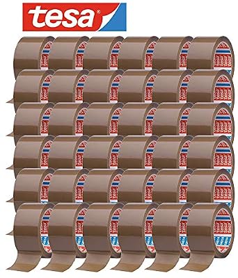 tesa 64014 - Ruban adhésif - Pour l'emballage - 66 m x 50 mm (36 rouleaux, marron)