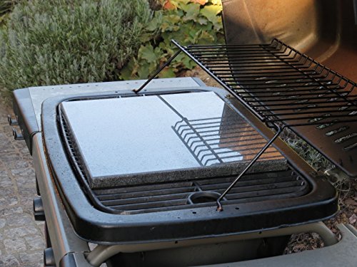 Universal Pizzastein – natürlicher Back-Grillstein aus poliertem Granit, dadurch sehr leicht zu reinigen, L 38x30x2cm - 7