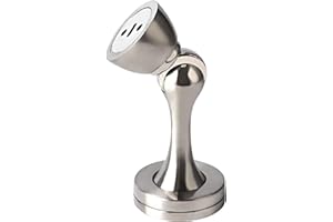 KOLAKO Magnetic Door Stops, Wall Floor Mounted Door Stopper, Solid Metal Magnetic Door Holder Catch, Strong Magnetic Doorstops for Home Office 1 Pack Silver