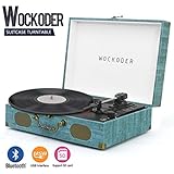 Wockoder Turntable Vinyl Plattenspieler Koffer Vintage Retro...
