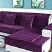 Produktbild YHviking Flanell Sofabezug,Europäische Aus Stoff Sofa Abdeckung,Plüsch Anti-rutsch Dick Sofaschonbezug Maschine waschbar Fadeless 1-teilige -Lila 70x150cm(28x59inch)