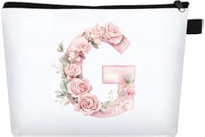 FIDWALL Beauty Case Personalizzabile con Lettera A-Z, Pochette Personalizzata per Donna, Borsa Personalizzata per Viaggio, Regalo Personalizzato Donna, Regalo Ragazza, Pochette da Borsa (G)