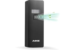 AIKE Automatyczny dozownik zapachów do użytku komercyjnego, elastyczny programowalny, wykończenie ze stali nierdzewnej, nadaje się do odświeżaczy powietrza, pojemników do napełniania i baterii nie