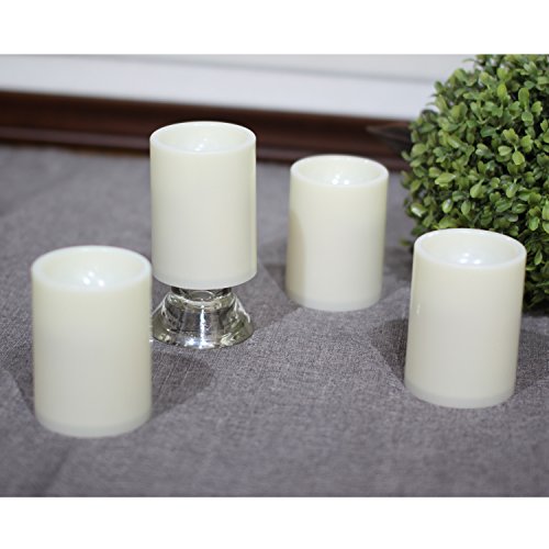 DFL Partei-Dekor Wasserdicht flammenlose LED-Kerzen Licht,4 & 8 Stunden Timer-Funktion Wasserdichte Funktion, beige,6er-pack - 7