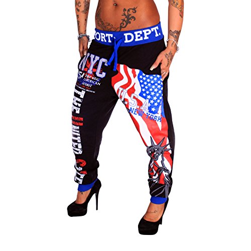 Damen lange Trainingshose | NYC (S-fällt größer aus, Schwarz NYC)