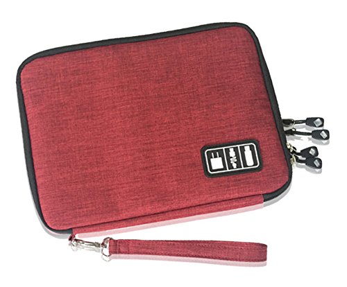 Preisvergleich Produktbild Wasserdicht Elektronische Aufbewahrungstasche Doppelschicht Tragbaren Digitale Elektronischen Organizer für Elektronikzubehör und Make-up-Tools Reise Zubehör Zwei Größen Erhältlich - Rot, L