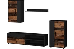 Vicco Mueble de Pared Berno, Marrón/Antracita, Juego de 4 Piezas