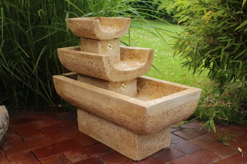 Zimmerbrunnen mit LED Beleuchtung angenehm leise Tischbrunnen Luftbefeuchter Springbrunnen Mediterran - 5