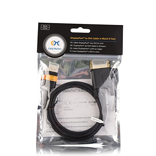 Cable Matters® Gold überzogene Displayport auf DVI Kabel 2m - 5
