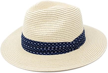 Fenside Country Clothing S290 Mens Straw Fedora with Ribbon Band (Navy)