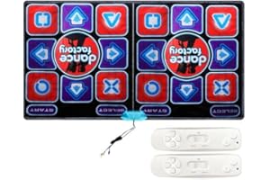 QOTSTEOS Tapis de danse double - Tapis de danse USB jeu de yoga pour ordinateur HD PVC pour TV Couverture de course 3D pour intérieur Tapis de danse double pour la maison