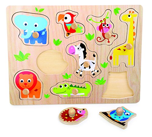 Small Foot by Legler- Set Puzzle Animali dello Zoo, 4763