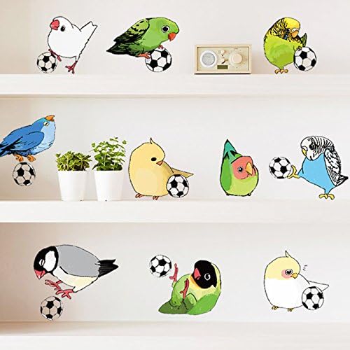 HCCY Animal parrot toys football wall stickers living room wall art room wall-window glass creative decorations stickers 108*50cm