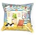 Produktbild Strand Hütte – Beside The Sea – Emma Ball Design – 40,6 x 40,6 cm Baumwolle Kissenbezug