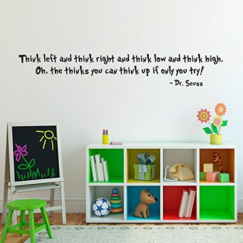Homemay PVC Wall Stickers English Proverbs Dr Seuss home decorWallpaper57.2cm x38.1cm-Black