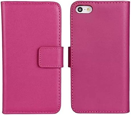 MobileConnect4U® Luxury Genuine Real Leather Flip Case Wallet,Stand For iPhone 5,5s with Screen Protector (5C, Rose)