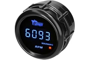 MOCNT Auto Drehzahlmesser 2" 52mm Tachoanzeige 0-9999RPM Geschwindigkeitsmesser Blau Licht Digitalanzeige Tachometer Messgerät Tacho Gauge Meter Motordrehzahl Rauch Len Universal