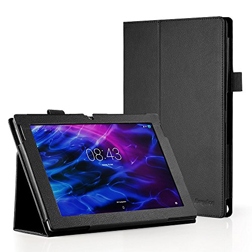 EasyAcc Schutzhülle tasche für Medion Lifetab S10366 / S10365 / S10333 / S10334 / S10345 / S10346 / P10341 / MD 99891 Flip Case Book Cover Hüllen Ledertasche lederhülle mit Standfunktion / Auto Sleep - PU Leder, Schwarz, Slim
