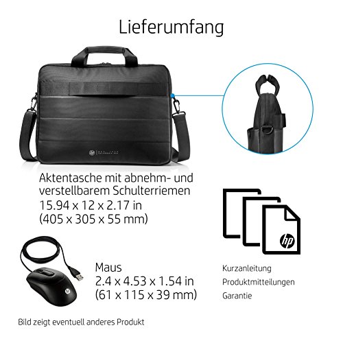 HP Aktentasche  39 62  cm 15 6  Zoll f  r Notebooks  Laptops  Tablets inkl  Maus  Schwarz