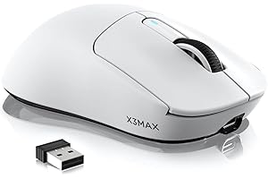 VGN GAMEPOWER x ATTACK SHARK X3MAX PAW3950 Mouse Gaming Wireless SUPERLIGHT, 42000DPI, 49g Ultraleggero eSport Mouse da Gioco, 2.4G/BT/Cablato, Interruttore Ottico, Durata Batteria 200Hrs, Bianco