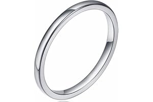 Jude Jewelers 2MM Tungsten Carbide Stackable Ring Plain Wedding Band