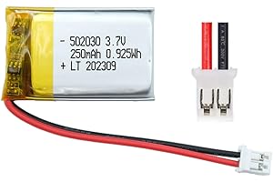 EFASO 502030 3,7 V akumulator pasujący do wyświetlacza Bosch Intuvia BUI255 250 mAh LIPO Wymiary: dł. 30 mm szer. 20 mm gł. 5 mm JST PH2.0 wtyczka płytka ochronna