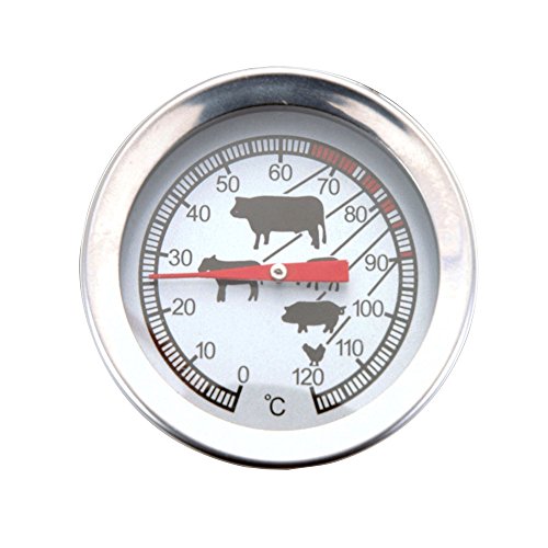 Fleischthermometer aus Edelstahl | Küchenthermometer von 0°C bis 120°C | Bratenthermometer Grillthermometer Ofenthermometer für Fleisch, Fisch und Geflügel - 2