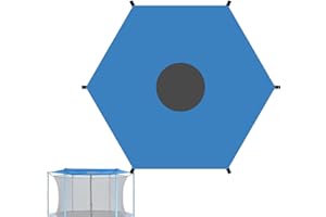 Qikam Couverture D'ombrage de Trampoline, Housse D'ombrage de Trampoline, Toit Pare-Soleil pour Trampoline, Anti-UV & imperméable Accessoires Trampoline, Couverture Tente Trampoline