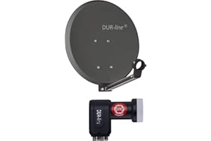 DUR-LINE 'DuraSec-Line dsa 40 cm anthracite "T2 DVB Alternative haute performance Aluminium Rigide de miroir – [Antenne Satellite, Satellite Bol, camping, balcon, mini, bateau]