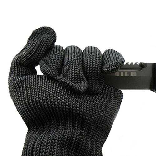 HULISEN Arbeiten Möchten Schnittfeste Anti Abrieb Sicherheit Handschuhe schnittfest Level 5 Wild Selbstverteidigung Supplies (Schwarz) - 3