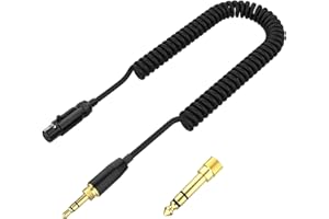 ‌Ersatzkabel Spiralkabel für AKG K702, Q701, K712, K240, K271 Kopfhörer - Audiokabel mit 6,35mm Adapter & vergoldeten Steckern‌, beyerdynamic DT 1990 Pro, DT 1770 Pro, DT 990 Pro X Audio Kabel