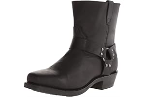 ZEARLY Męskie buty kowbojskie w stylu vintage, kwadratowe noski z bocznym zamkiem błyskawicznym, męskie szelki motocyklowe skórzane buty