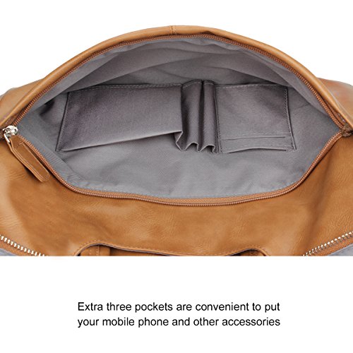 Zikee 15-15,4 Zoll MacBook Pro / Air Kunstleder tasche Laptop Hülle Notebooktasche Laptoptasche mit Handgriff und diversen Taschen. Stilvolle, wasserfeste Business-Aktentasche für den Schutz Ihres MacBooks (Braun,15,4) - 6