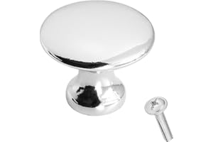 Decoranddecor Calico Kitchen Cabinet Knobs 32mm Diameter Minimal Round Design Polished Chrome