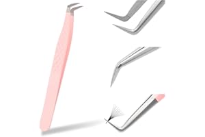 FADVAN Tweezers for Eyelash Extension Professional Eyelash Tweezers for Single 2D 3D Eyelash Extension(Rounded Corners)