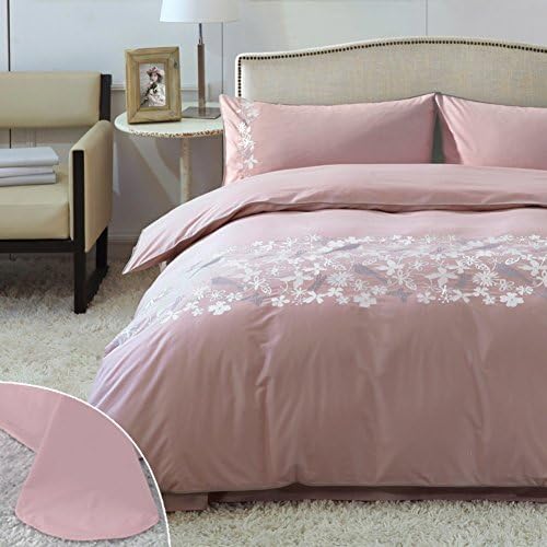 100% cotton Four set of duvet cover Embellished&amp;embroidered Full size bed sheets set with comforter Soft Hypoallergenic 1 quilt cover + 1 bed sheets+ 2 pillow case-A Queen2