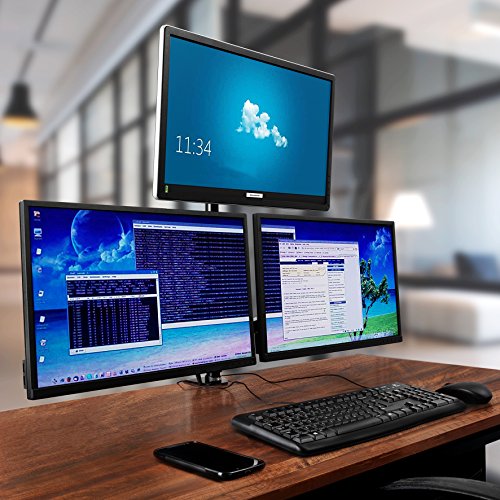 Duronic DM253 Monitor-Tischhalterung für drei LCD/LED Computer Bildschirme / Fernsehgeräte mit Neig und Rotierfunktion - 8