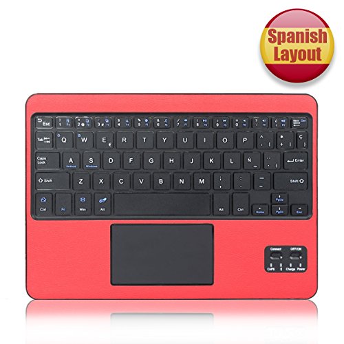 CoastaCloud- QWERTY Español Delgado Teclado Bluetooth con una Función de Multi- touchpad y batería recargable Para Cualquier Windows / Android OS Tablet