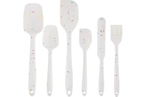 SITAYAKUMA Spatule en Silicone Pâtisserie, Cuillère à Mélanger Grattoir Silicone sans BPA Anti-Adhésif, Qualité Alimentaire Accessoires de Crêpes Ustensiles de Cuisine - 6 Pack