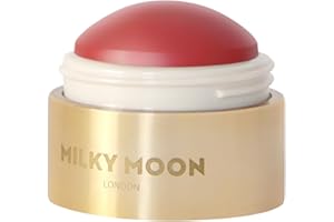 Milky Moon London Stellar Cheeks Cream Blush, Long-lasting, Lightweight Formula for Cheeks, Lips & Eyes, Infused with Coconut & Jojoba, Scarlet Ember