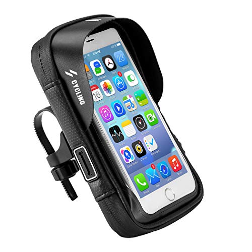 RichDeer Support à vélo Support à vélo à Fixation au Volant avec Housse de Protection imperméable Universelle pour téléphones intelligents, téléphones Portables, Support Mobile pour 6 Pouces