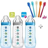 MAM Babyflaschen Easy Active Baby Bottle Set Boy inkl. 3 MAM Seiden Sauger :