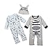 Happy Cherry Infant Toddlers Baby Clothes Cartoon Romper Jumpsuit Bodysuit 3PCS- Zebra 90