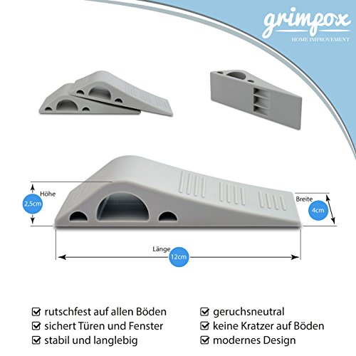 Türstopper KingSize | Hochwertiger Türkeil für Heim und Büro | Set Gummi Türstopper mit Gratis Halterung | rutschfest auf allen Böden | auch für Fenster geeignet (2 Stück) - 2