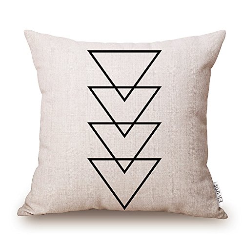Elviros Geometrisch Dekorativ Baumwoll Leinen Mix Kissenbezug 45 x 45cm