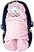 Produktbild ByBoom® - Baby Winter-Einschlagdecke"Das Original mit dem Bären", Universal für Babyschale, Autositz, z.B. für Maxi-Cosi, Römer, für Kinderwagen, Buggy oder Babybett, Farbe:Rosa/Weiß