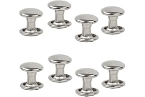 BAMBOOPACK Lot de 100 rivets en acier inoxydable argenté double capuchon en métal pour réparation de vêtements chaussures sacs ceintures (7 mm)
