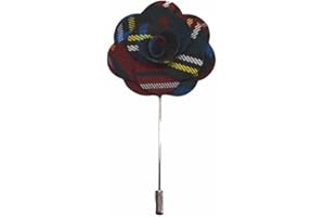 KING & PRIORY Dark Green Tartan Handmade Flower Lapel Pin, Buttonhole, Corsage, Boutonniere