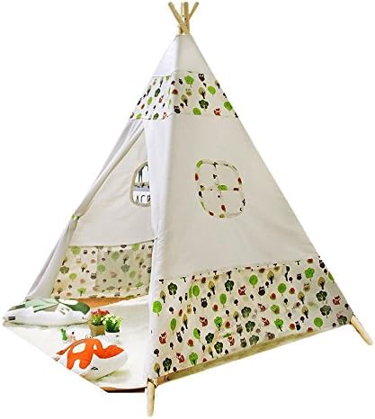 ACTNOW Kids Teepee Tent Indian Play Tent Children's Playhouse for Outdoor and Indoor Play 120*120*140cm